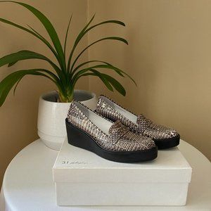 3.1 Phillip Lim Snakeskin Platform Wedge